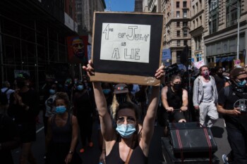 Independence Day. Indifferent parts of the city,people gathered to protestand say “4th of July is a lie ”.2020