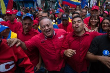 Anti-imperialist march calledby the government ofPresident Nicolas Maduroagainst the measuresimposed by the President ofthe United States DonaldTrump on some state officials,including the president of thenext national assemblyDiosdado Cabello (L). 2017.Caracas, Venezuela. EFE
